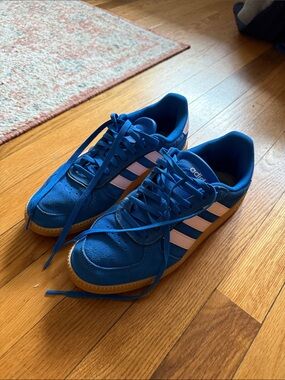adidas  Royal Blue Sneakers with Light Pink Stripes